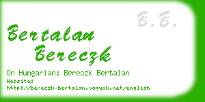 bertalan bereczk business card